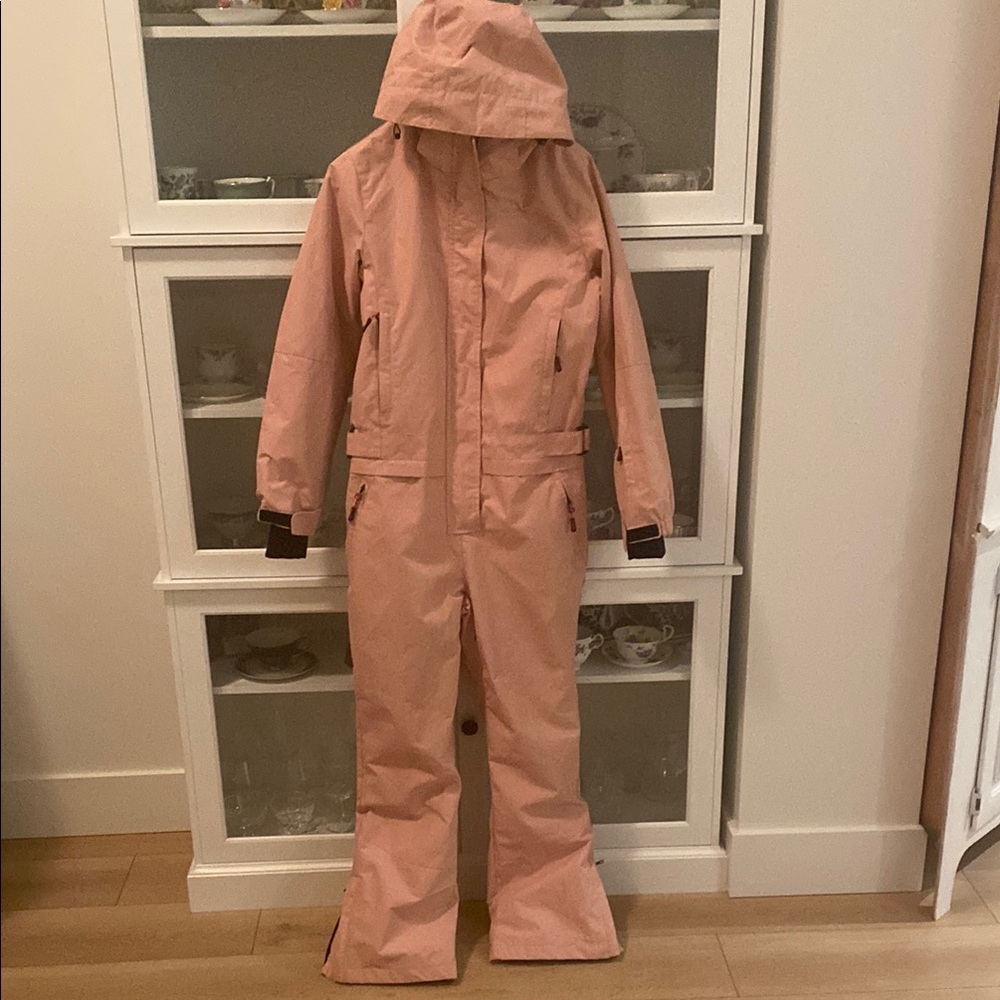 Women's Pink Hooded Snowsuit